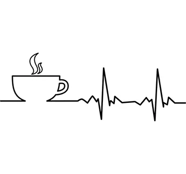 Wandtattoo Küche Kaffee Herzschlag - TenStickers