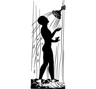 Folie Duschkabine duschende Figur - TenStickers