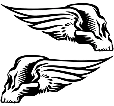 Totenkopf mit Flügeln Motorrad Aufkleber - TenStickers