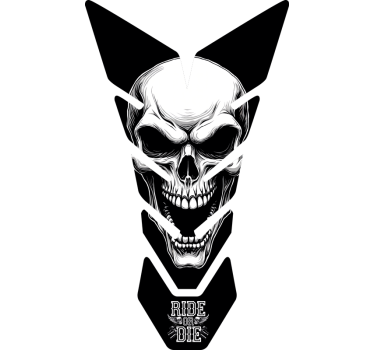 Motorrad Aufkleber weißer schädel - TenStickers