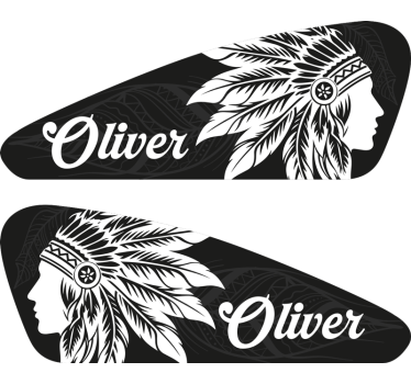 Motorrad Aufkleber indischer chef - TenStickers