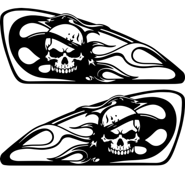 Motorrad Aufkleber schädel im feuer - TenStickers