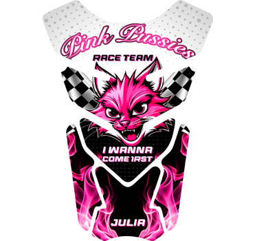 Motorrad Aufkleber rosa katze - TenStickers