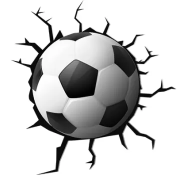 Aufkleber 3D Fußball - TenStickers