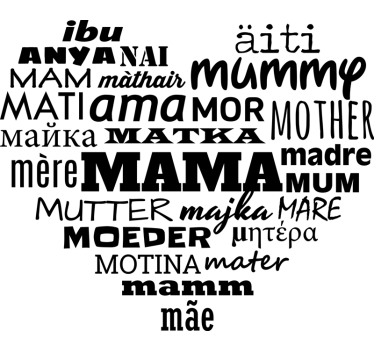 Schaufenster Folie mutter wort wolke herzform - TenStickers
