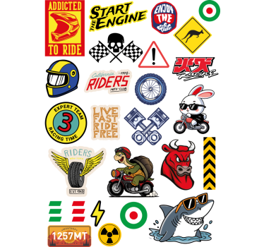Motorrad Aufkleber bomben-designpaket - TenStickers