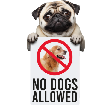Schaufenster Folie no dogs allowed sign funny - TenStickers