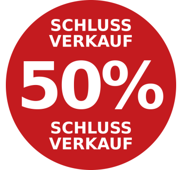 Rabatt Aufkleber rot abgerundet ermäßigt - TenStickers