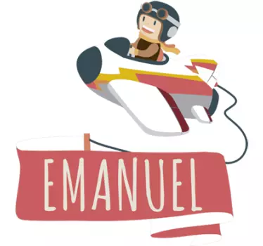 Comic Aufkleber Kleines Flugzeug mit Namen - TenStickers