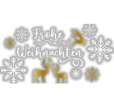 Schaufenster Folie goldene hirsche landschaft - TenStickers