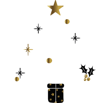 Schaufenster Folie weihnachtsbaum in verschiedenen sprachen - TenStickers