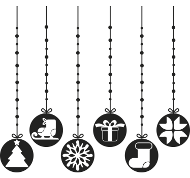 Schaufenster Folie weihnachtskugeln mit symbolen - TenStickers
