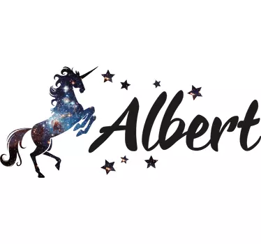 Personalisierte kosmos Wandaufkleber Einhorn - TenStickers