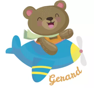 Wandtattoo Kinderzimmer glücklicher bärenpilot - TenStickers