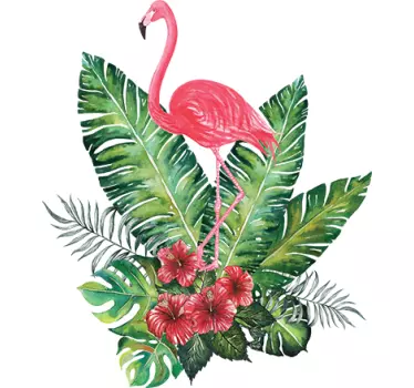 Wandtattoo Pflanzen Flamingo - TenStickers