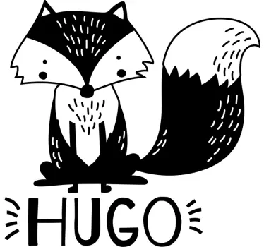 Wandaufkleber Zeichnung Personalisierbarer Fuchs - TenStickers
