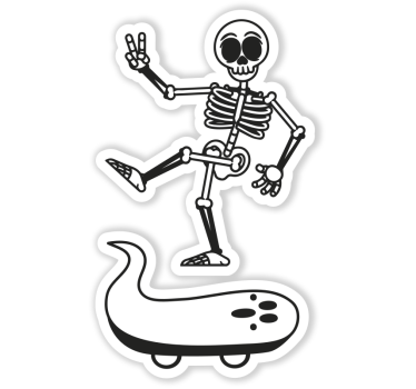 Laptop Aufkleber skater-skelett - TenStickers