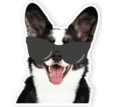 Laptop Aufkleber sonnenbrille lustiger hund - TenStickers