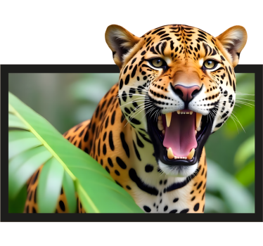 Wandtattoo visuelle Effekte leopard in einem rahmen - TenStickers