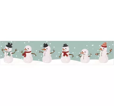 Wandbordüre Aufkleber Schneemann - TenStickers