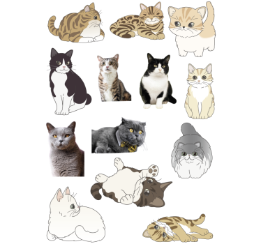 Laptop Aufkleber set von kleinen katzen aufklebern - TenStickers