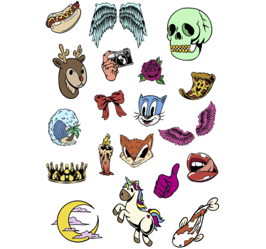 Laptop Aufkleber zufällige designs eingestellt - TenStickers