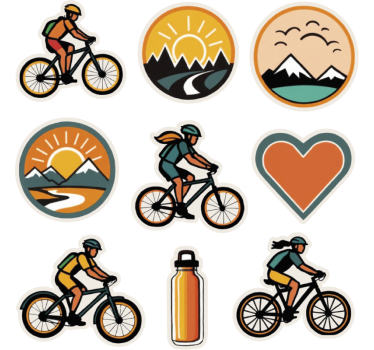 Fahrrad Aufkleber zufälliges radfahrset - TenStickers