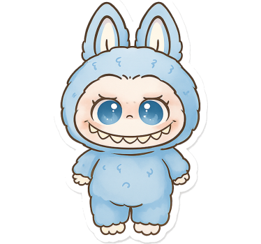 Wandtattoo Kinderzimmer blaue monsterpuppe - TenStickers