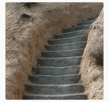 Folie Tür stein realistische treppe - TenStickers