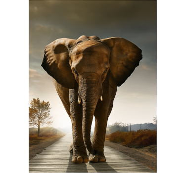 Folie Tür majestätischer großer elefant - TenStickers