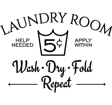 Türaufkleber Laundry Room - TenStickers