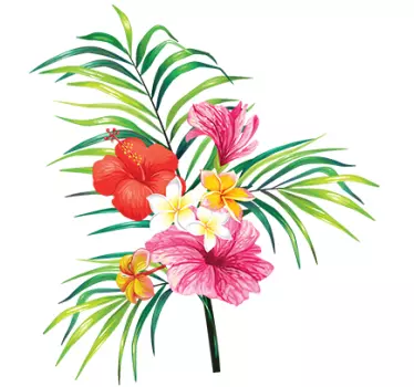Wandtattoo Hawaiiblumen - TenStickers