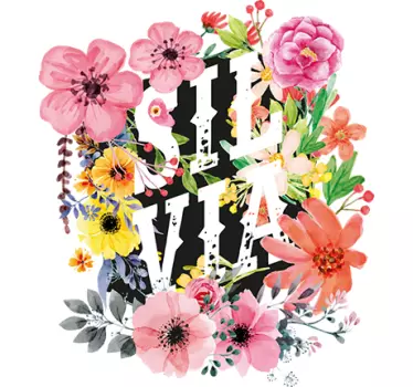 Wandtattoo personalisierbare Blumen - TenStickers