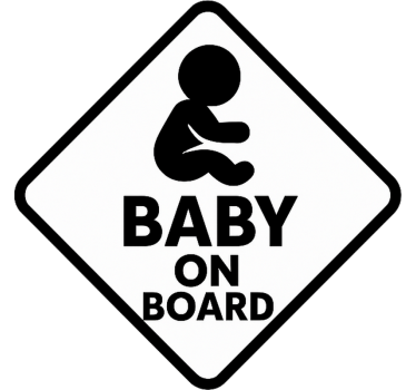 Baby on Board Aufkleber schwarz-weiß-design - TenStickers
