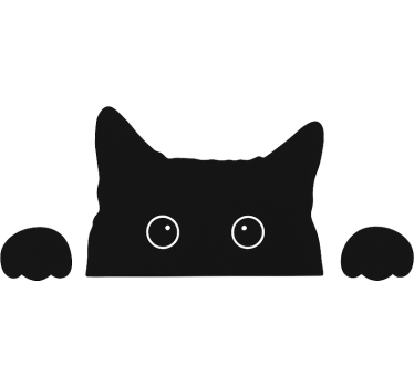 Fensteraufkleber neugierige schwarze katze - TenStickers