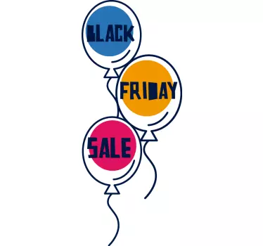 Sticker Black Friday Luftballons - TenStickers
