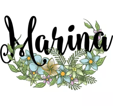 Türaufkleber Jugendzimmer Blumen mit Namen - TenStickers