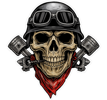 Motorrad Aufkleber Motorrad-Skelett-Motiv - TenStickers