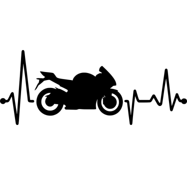 Motorrad aufkleber einfarbig herzschlag - TenStickers