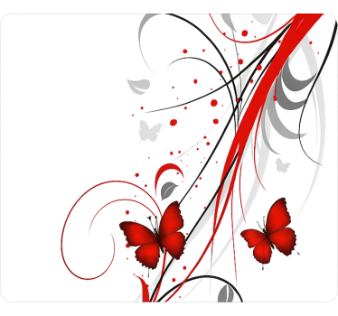 Laptop Aufkleber rote blumenschmetterlinge - TenStickers