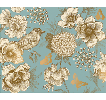 Möbelfolie verzierter blumenvogel - TenStickers