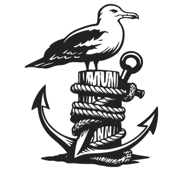 Wohnmobil Aufkleber schwarzer anker möwe - TenStickers