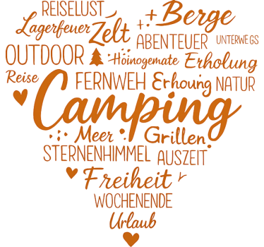 Wohnmobil Aufkleber herz camping wortbombe - TenStickers