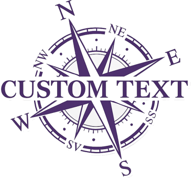 Wohnmobil Aufkleber custom text kompass - TenStickers