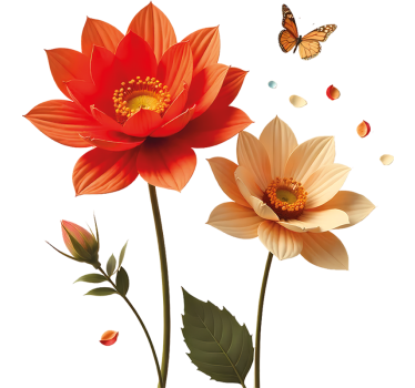 Wandtattoo visuelle Effekte große blumen - TenStickers