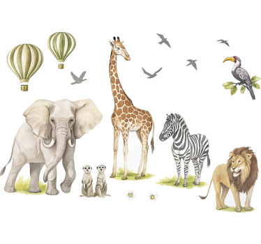 Wandtattoo pastell-safari-ballons - TenStickers