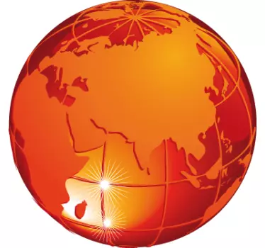 Wandtattoo Planet mit Ansicht Asien - TenStickers
