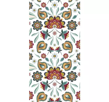 Fensteraufkleber symmetrisches Blumenmuster - TenStickers