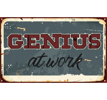 Laptop Aufkleber aufschrift „genie bei der arbeit“ - TenStickers