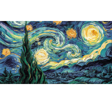 Laptop Aufkleber vincent van gogh „sternennacht“ - TenStickers